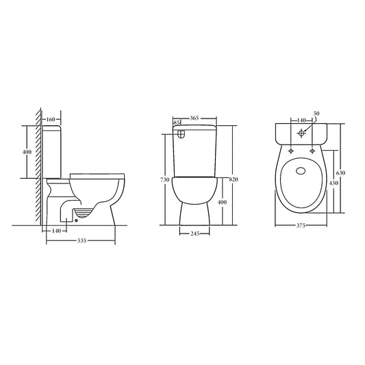 YORK Close Couple Toilet Suite (S-trap)