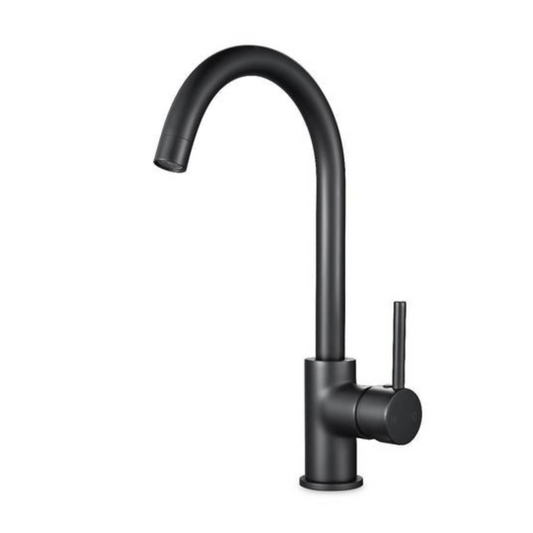 Round Matt Black Kitchen Sink Mixer Tap  Kitchen Mixer