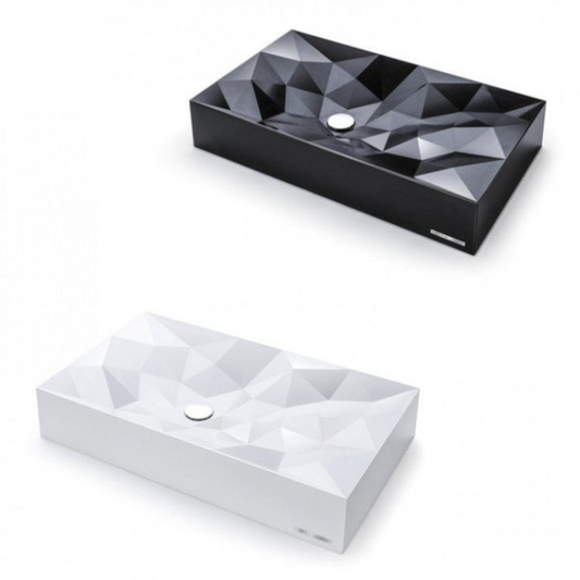 Sternhagen Kristall Above Counter Basin White or Black Glossy Bathroom Basin Sani-Quartz Composite High-End