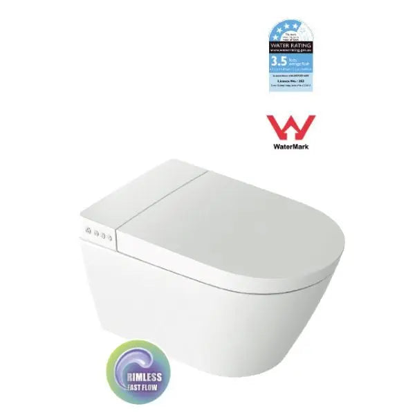 PARIS - SMART Rimless Wall Hung Toilet Suite R&T Package