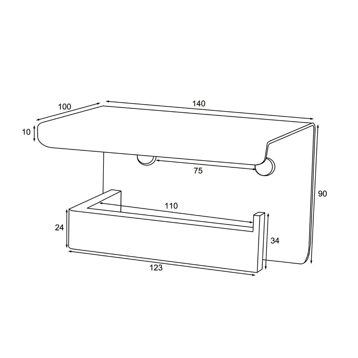 BLAZE Series Black Toilet Paper Holder