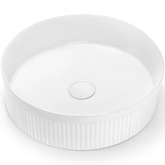 BA900 — Round Grooved Above Counter Basin - Gloss White, Matte White, Matte Black