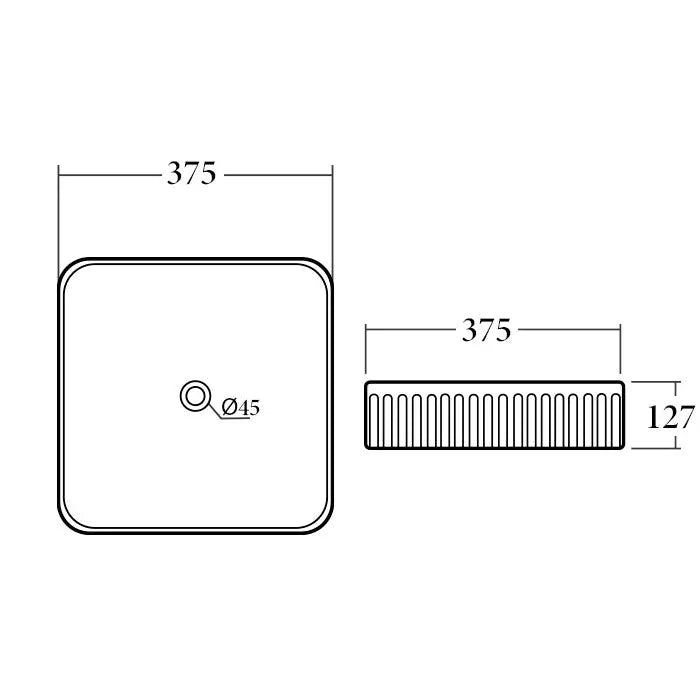 BA910 — Square Grooved Above Counter Basin - Gloss White, Matte White, Matte Black