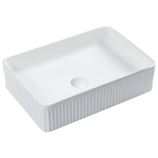 BA920 — Rectangular Grooved Above Counter Basin - Gloss White , Matte White , Matte Black