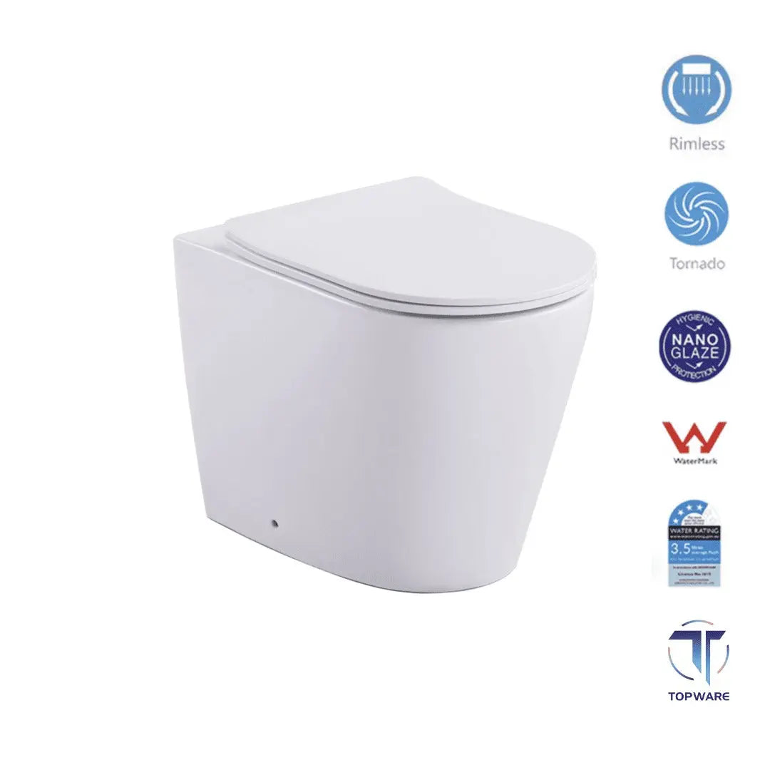 BOSTON R&T Tornado & Rimless Pan with In-Wall Cistern Package