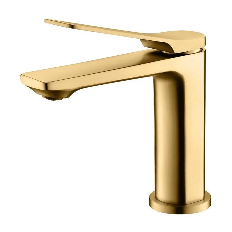 RUSHY Brushed Brass Short Basin Mixer