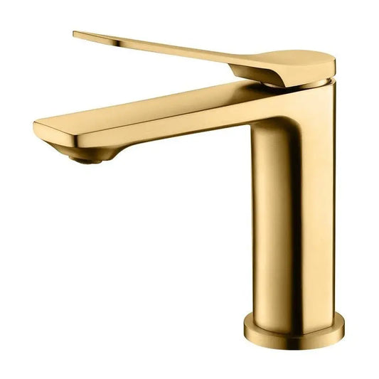 RUSHY Brushed Brass Short Basin Mixer