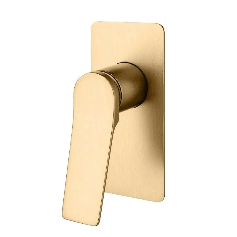 RUSHY Square Brushed Yellow Gold Built-in Shower Wall Mixer