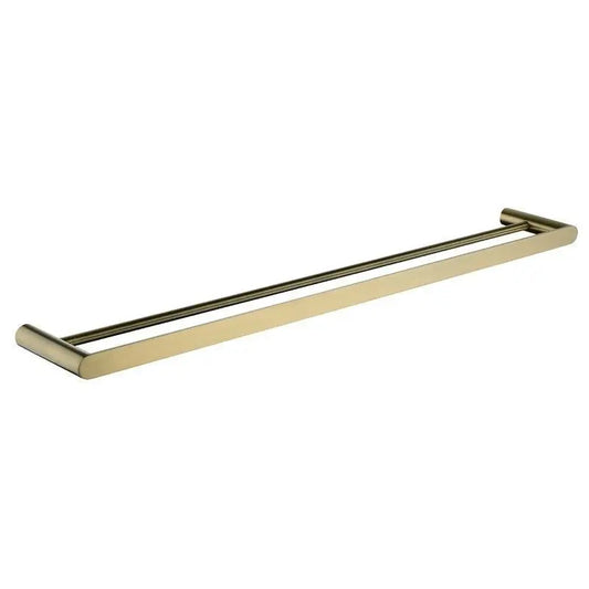 RUSHY Brushed Brass Double Towel Rail - 600mm , 800mm