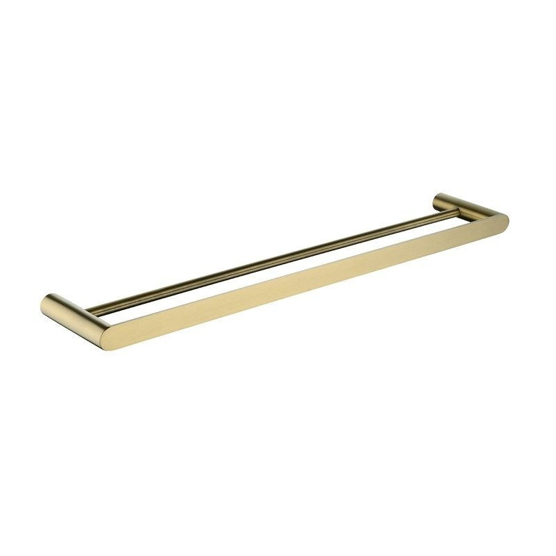 RUSHY Brushed Brass Double Towel Rail - 600mm , 800mm