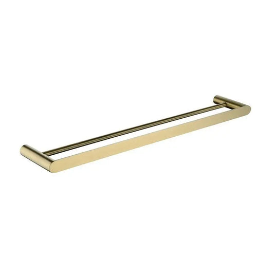 RUSHY Brushed Brass Double Towel Rail - 600mm , 800mm