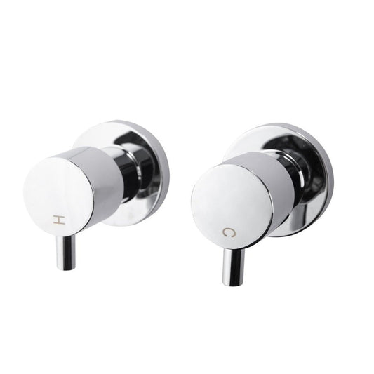 LUCID PIN Round Shower Wall Taps - Chrome, Matte Black, Brushed Brass