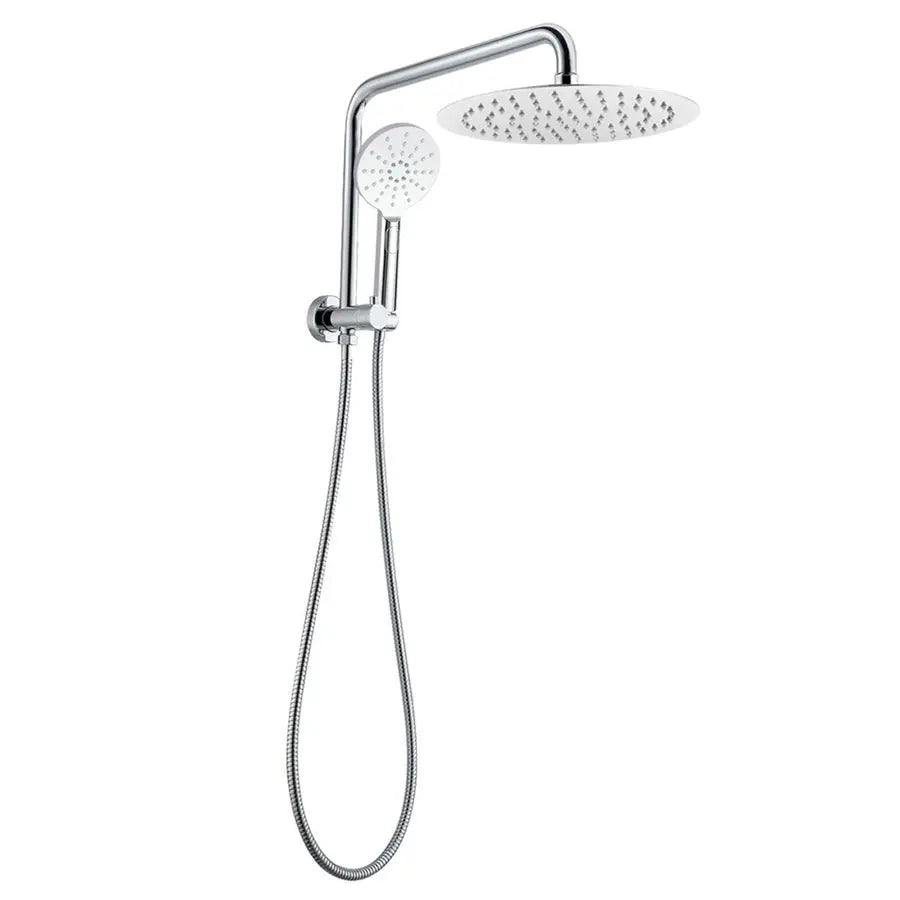 10'' Round Chrome Shower Station Top Water Inlet - in Chrome and Matte Black