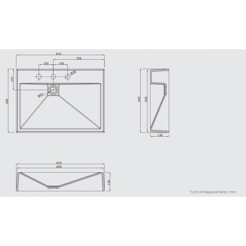 Sternhagen Above Counter Basin White or Black Glossy Bathroom Wash Basin Sani-Quartz Composite Golden Cut