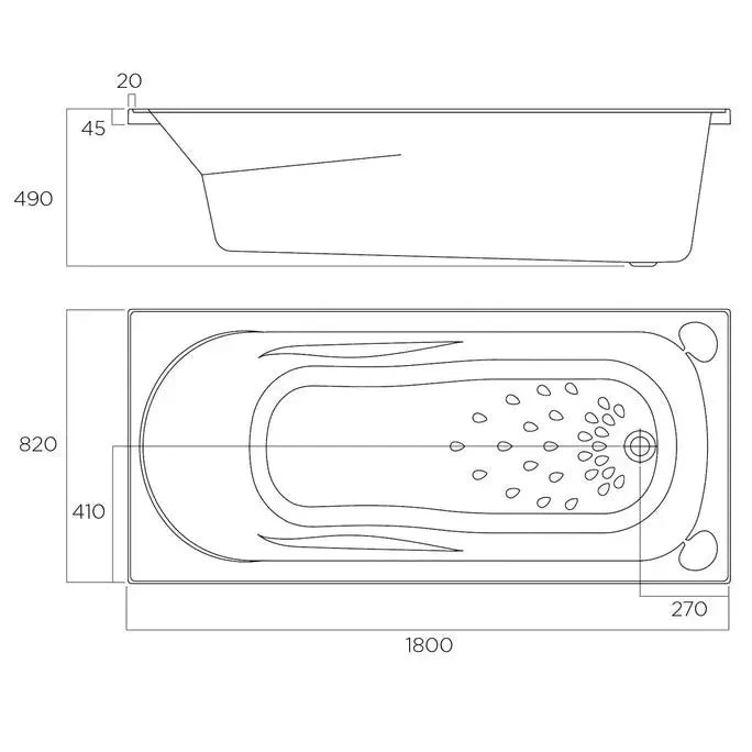 CIVIC Drop-In Bath Tub - Available in 3 Sizes