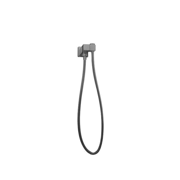 Square Chrome Shower Holder Wall Connector & Hose Only - in 4 Color Finishes