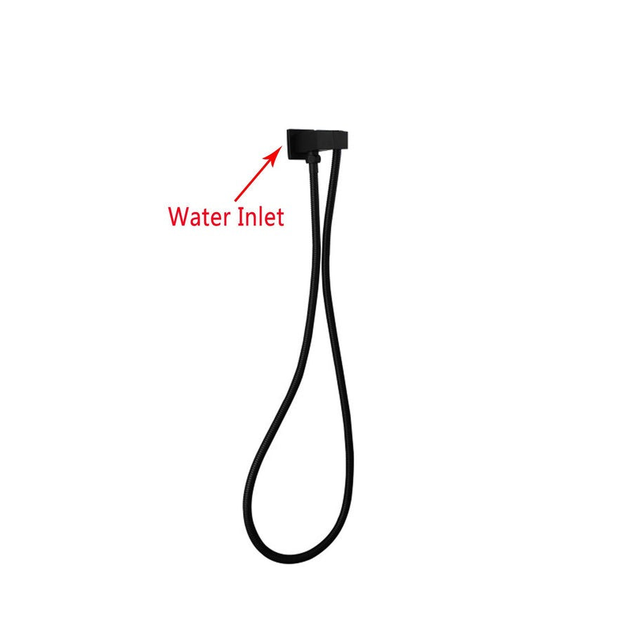 Square Chrome Shower Holder Wall Connector & Hose Only - in 4 Color Finishes
