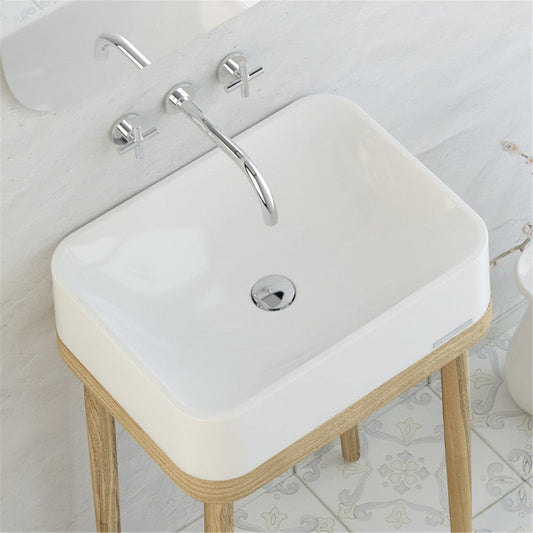 Sternhagen SEE ROSE Above Counter Basin White or Black Glossy Bathroom Basin Sani-Quartz Composite