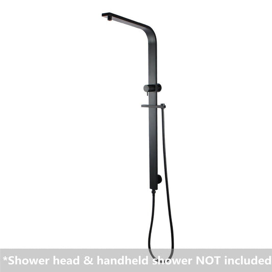 Square Shower Station Wide Rail in Chrome or Matte Black