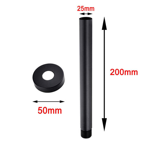 Round Black Ceiling Shower Arm 200mm Shower Arm