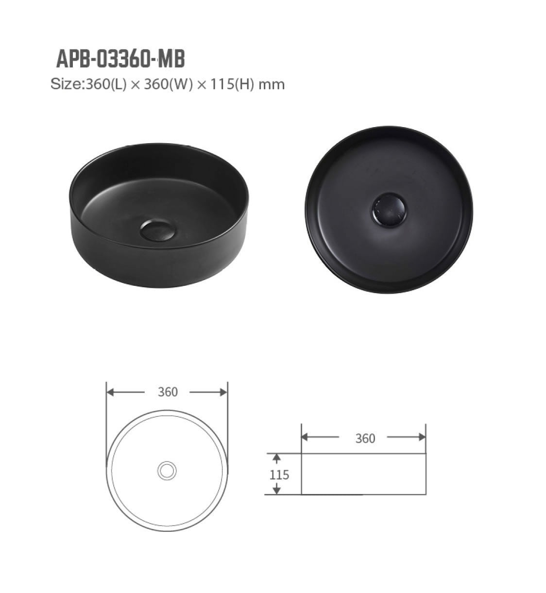 Melody Ceramic Counter Basins- 4 Colors Available