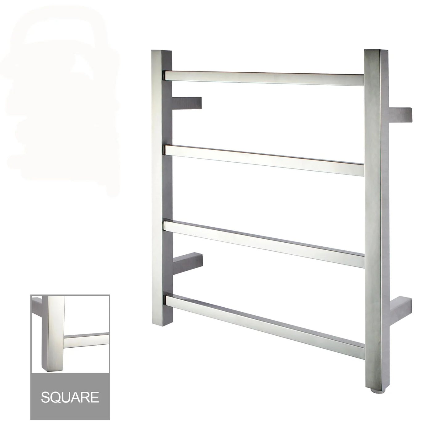 Square Electric Heated Towel Rack 4 Bars