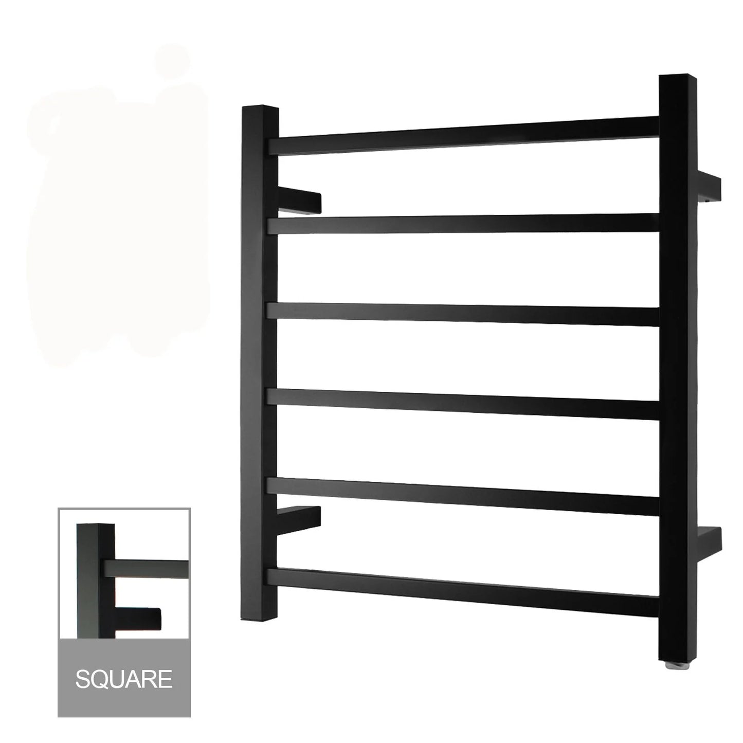 Square Electric Heated Towel Rack 6 Bars