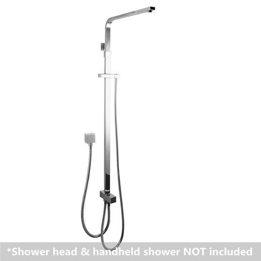 Square Chrome or Matte Black Shower Station without Shower Head and Handheld Shower