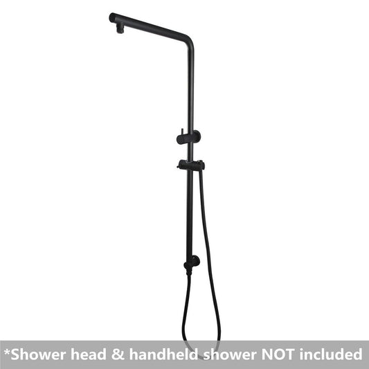 Right Angle Round Chrome or Matte Black Top Inlet Shower Rail