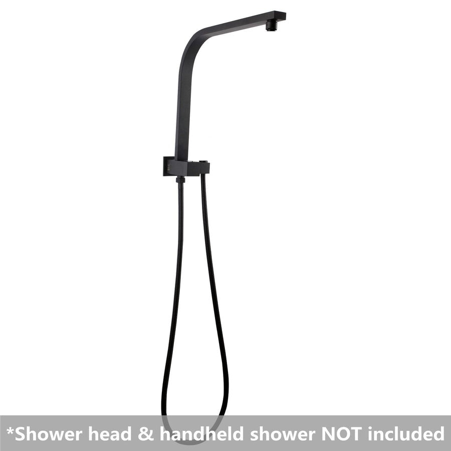 Square Chrome or Matte Black Half Shower Station without Shower Head and Handheld Shower