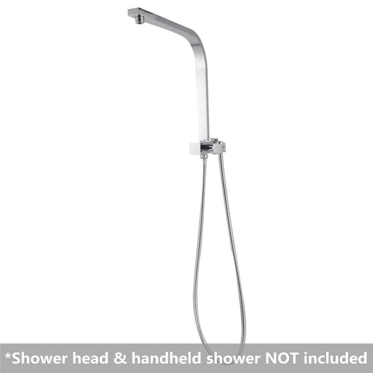Square Chrome or Matte Black Half Shower Station without Shower Head and Handheld Shower