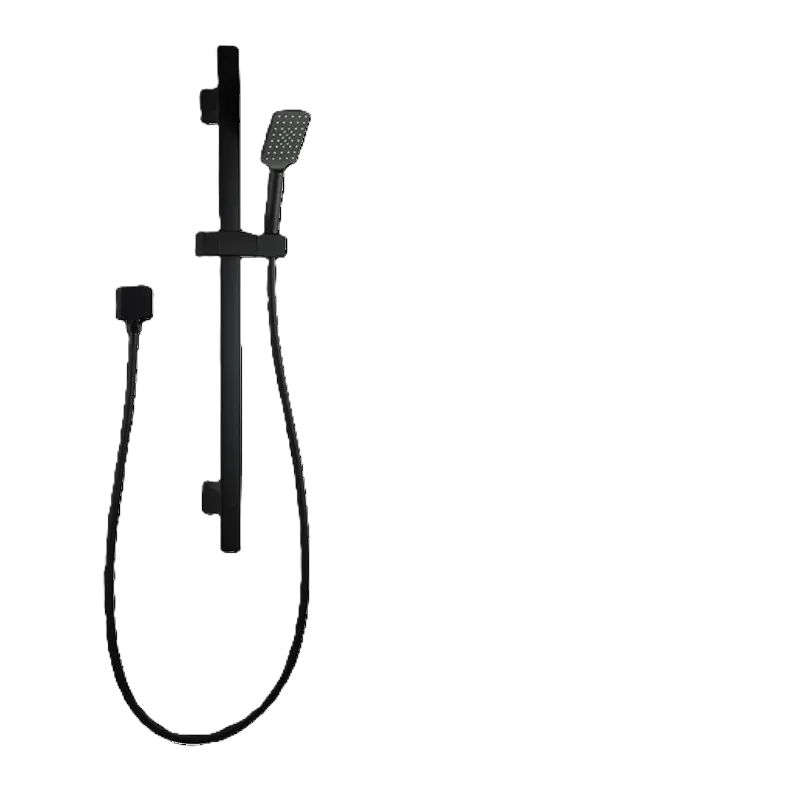3 Functions Square Chrome Hand held Shower Set With Rail - in Chrome and Matte Black