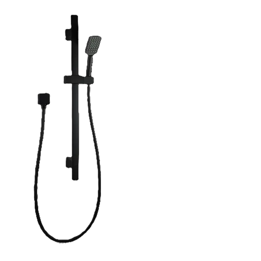 3 Functions Square Chrome Hand held Shower Set With Rail - in Chrome and Matte Black