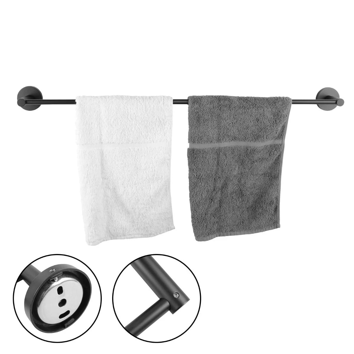 LUCID PIN 800 Round Single Towel Rack Rail