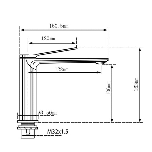 RUSHY Brushed Brass Short Basin Mixer