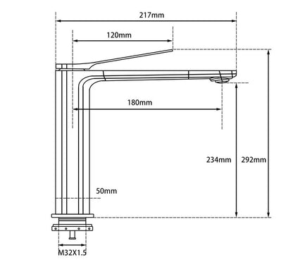 RUSHY ‌Black Tall Basin Mixer