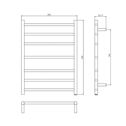 Round Electric Heated Towel Rack 7 Bars