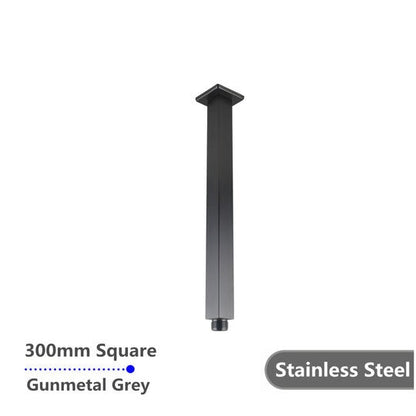 Square Gun Metal Grey Ceiling Shower Arm 300mm  Shower Arm