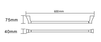 EXON 60cm Single Towel Rail