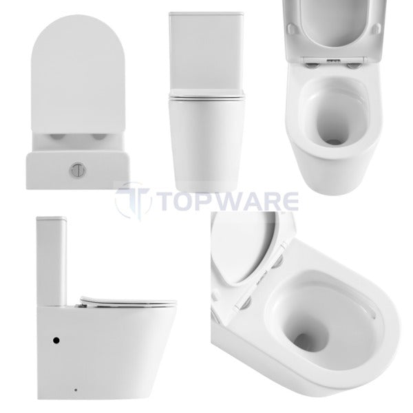 UNIQUE Tornado & Rimless Nano Back to wall Toilet Suite – Gloss White  Toilet Suite