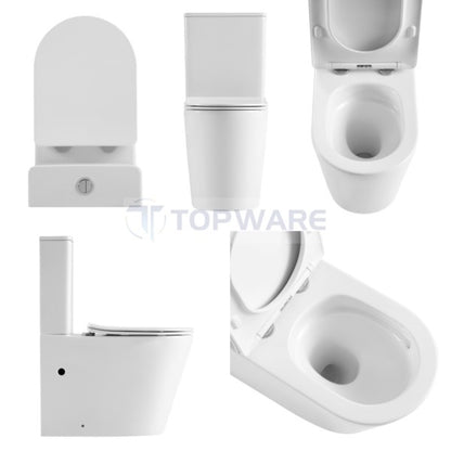 UNIQUE Tornado & Rimless Nano Back to wall Toilet Suite – Gloss White  Toilet Suite