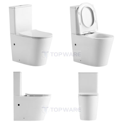 UNIQUE Tornado & Rimless Nano Back to wall Toilet Suite – Gloss White  Toilet Suite