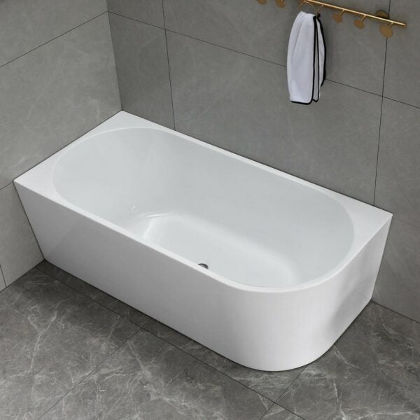 Victor 1500mm Left Hand Corner Freestanding Bathtub – overflow option  Bathtub