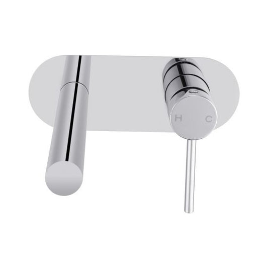 LUCID PIN Round Bathtub/Basin Wall Mixer With Spout (color up) (extension part) in Black and Chrome