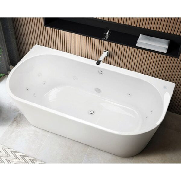 Alegra 1500 / 1700mm Back-To-Wall Freestanding Spa Bath – 12 Jets  Spa