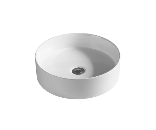 BA680 — Round Above Counter Basin - in 4 finishes: Gloss white, Matte White, Matte Black , Calacatta Design