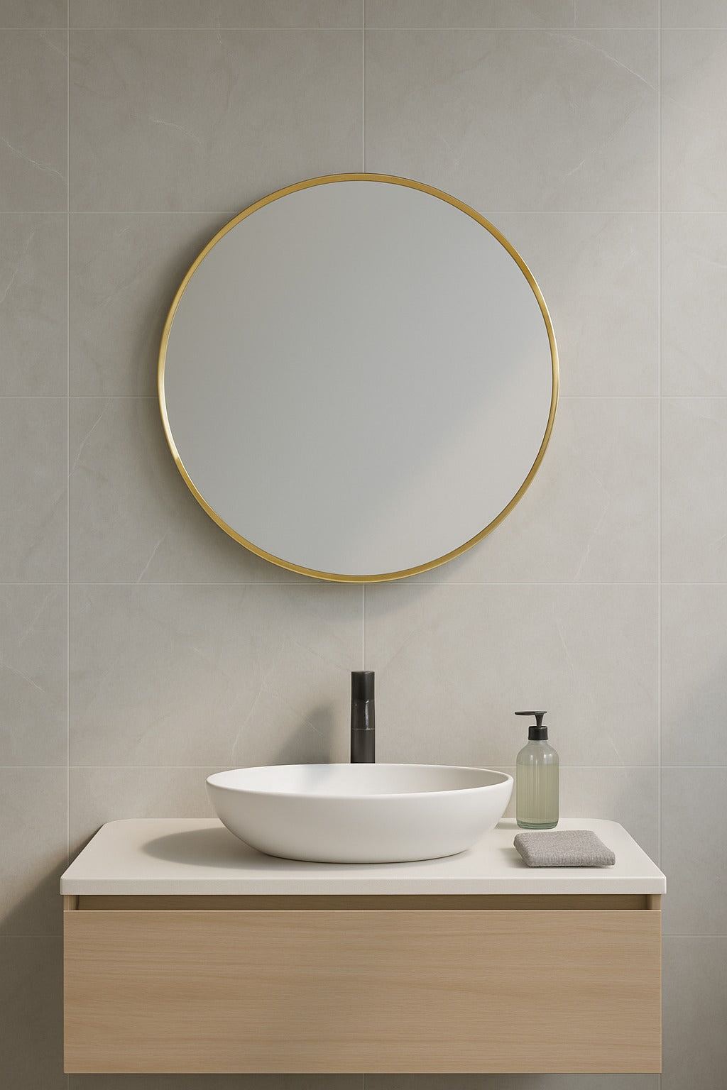 Round Gold Framed Mirror- 3 Sizes Available
