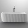 BENITA 1700mm Fluted Right Hand Corner Bathtub in Gloss White  Bathtub