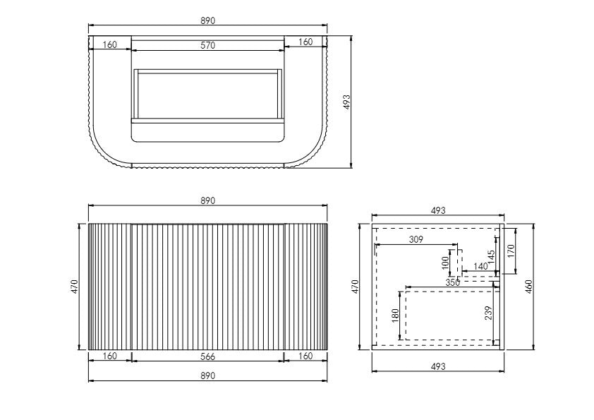 AVALON Wall Hung Vanity- 2 Color's & 6 Sizes Available