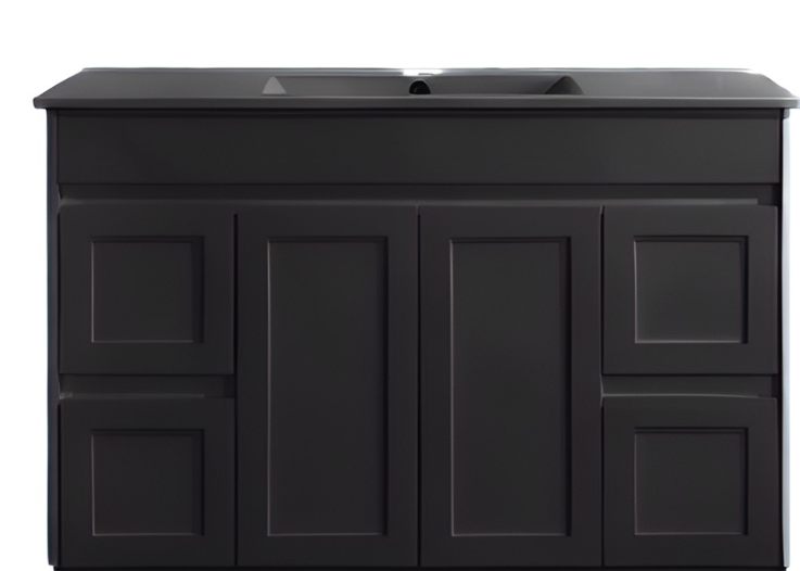 Luna Wall Hung Vanity - Matte Black 